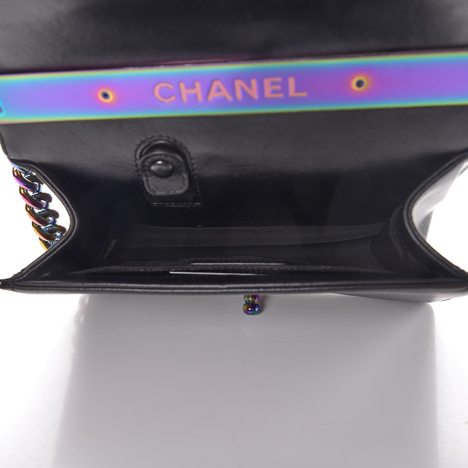 Chanel Lambskin LED Iridescent Metal Small Boy Flap Black Multicolor 6 of 10