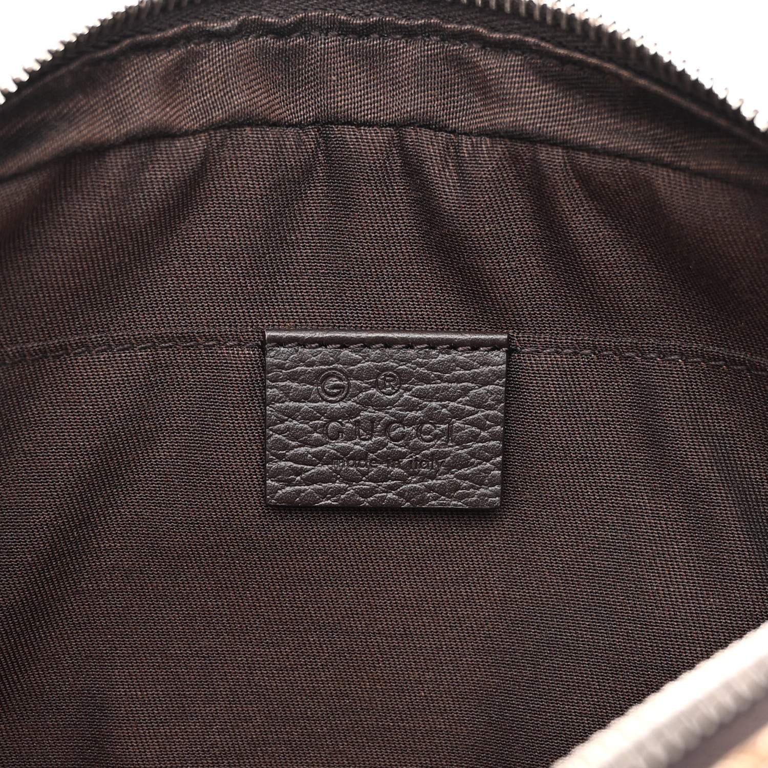 Gucci Monogram Dollar Calfskin Belt Bag Beige Ebony Testa di Moro Marrone Scuro 6 of 10