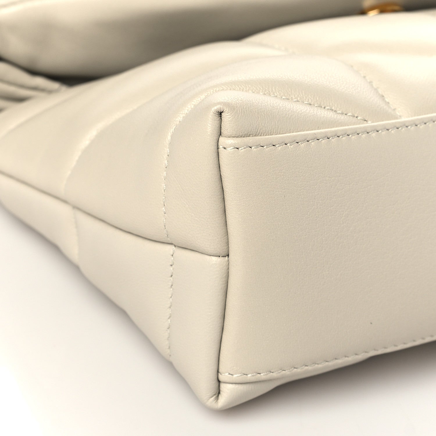 Saint Laurent Lambskin Quilted Toy Loulou Puffer Monogram Chain Satchel Crema Soft 9 of 11
