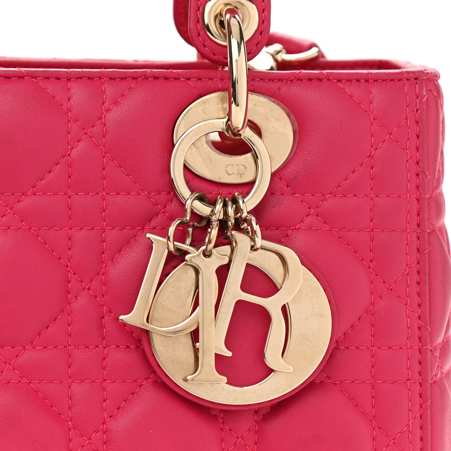 Christian Dior Lambskin Cannage Medium Lady Dior Fuchsia 8 of 12