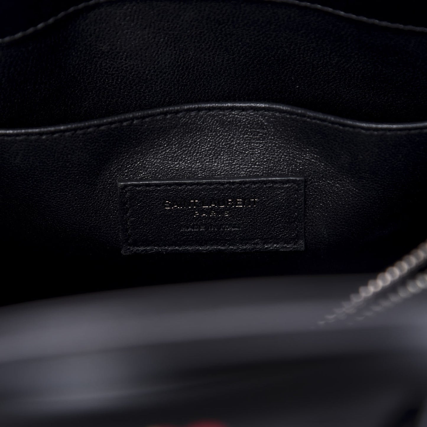 Calfskin Heart Bolts Baby Sac De Jour Black