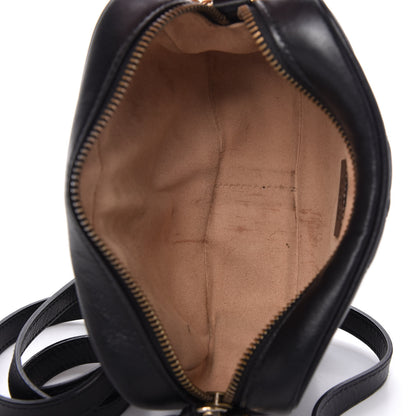 Gucci Calfskin Matelasse Mini GG Marmont Chain Shoulder Bag Black 5 of 10