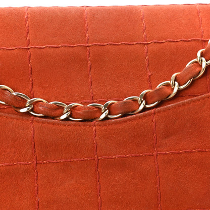 Chanel Suede Square Double Stitch Flap Orange 17 of 17