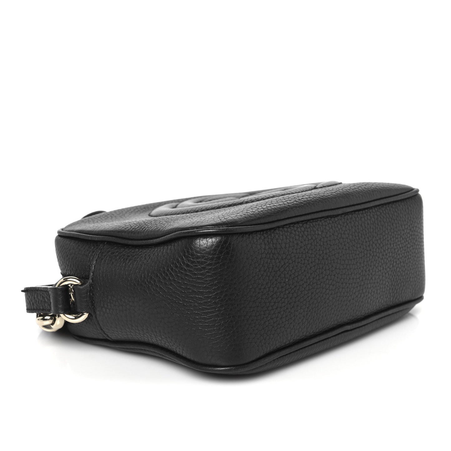 Pebbled Calfskin Small Soho Disco Bag Black