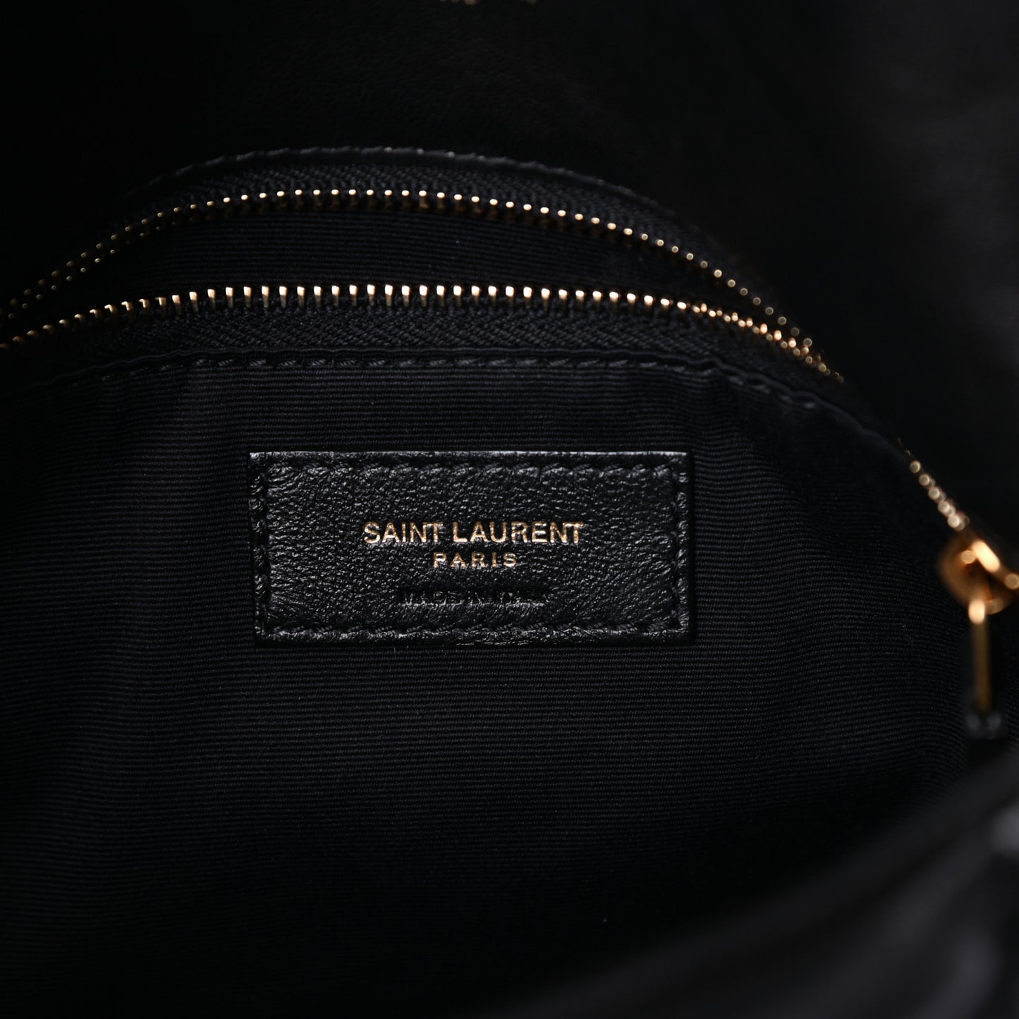 Lambskin Quilted Small Loulou Puffer Monogram Chain Satchel Black