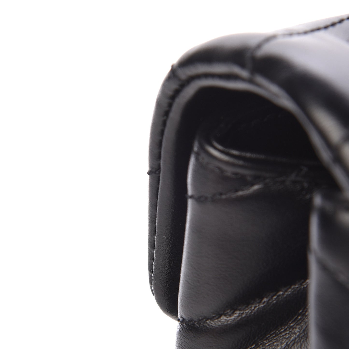 Calfskin Y Quilted Monogram Medium Loulou Chain Satchel Black