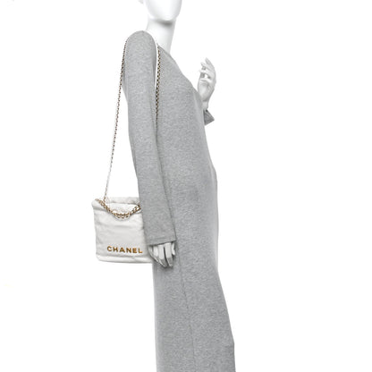 Chanel Shiny Calfskin Quilted Mini Chanel 22 White 2 of 10