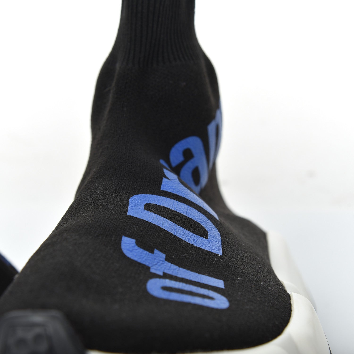 Balenciaga Neoprene Knit Power of Dreams Womens Speed Sneakers 38 Black Bleu 13 of 14