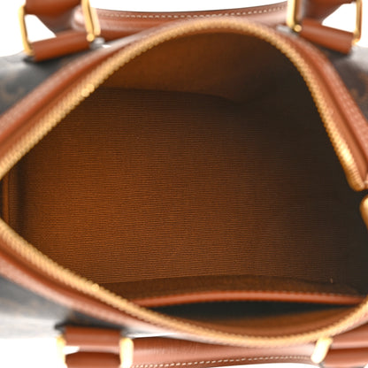 Celine Triomphe Canvas Calfskin Small Boston Bag Tan 5 of 9