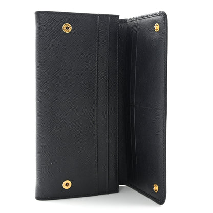 Prada Saffiano Metal Continental Flap Wallet Black 4 of 11
