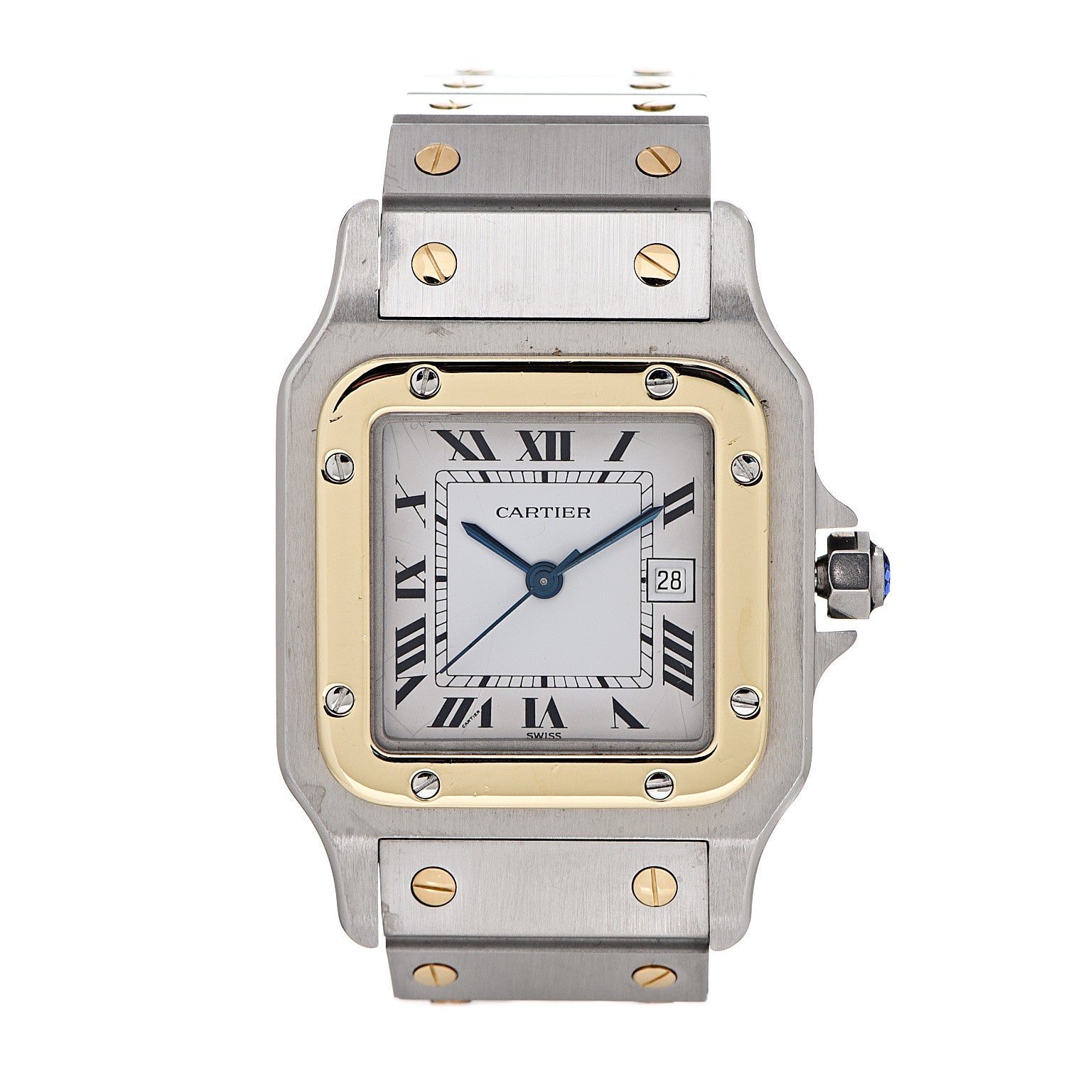 Cartier Stainless Steel 18K Yellow Gold 29mm Santos De Cartier Galbee Automatic Watch 1 of 7