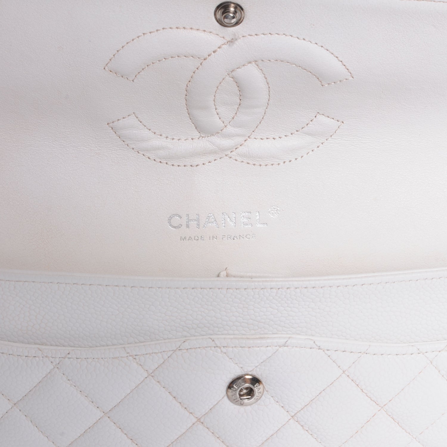 Chanel Caviar Medium Double Flap White 5 of 8