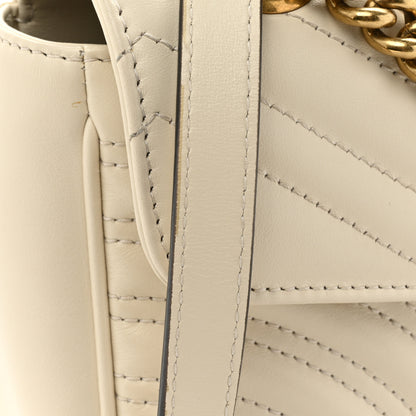 Gucci Calfskin Matelasse Small GG Marmont Shoulder Bag White 12 of 13