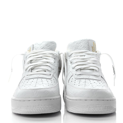 Louis Vuitton X NIKE AIR FORCE 1 Calfskin Monogram Mens Low Top Sneakers 9 White 2 of 10