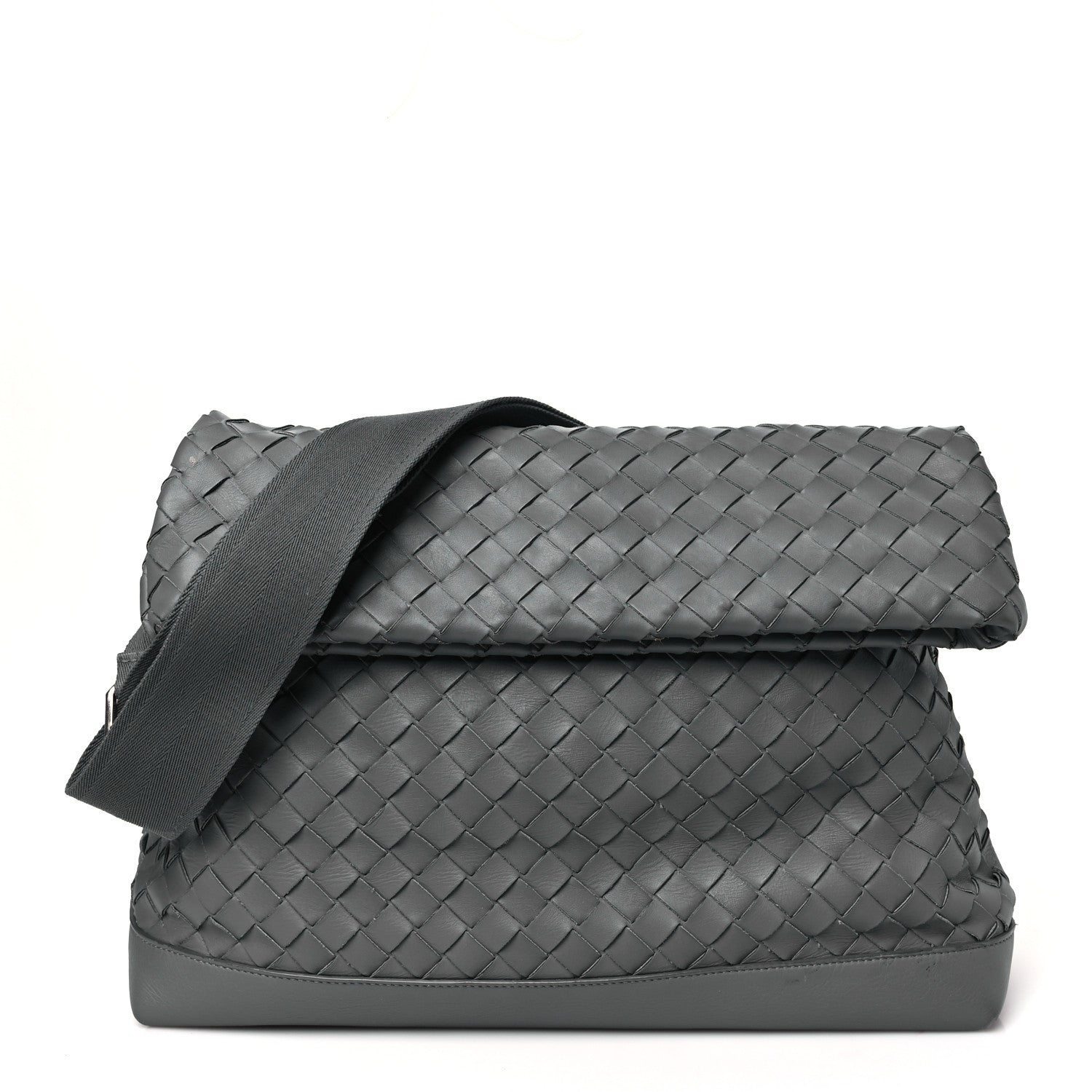 Bottega Veneta Nappa Intrecciato Large Fold Crossbody Messenger Thunder 1 of 11