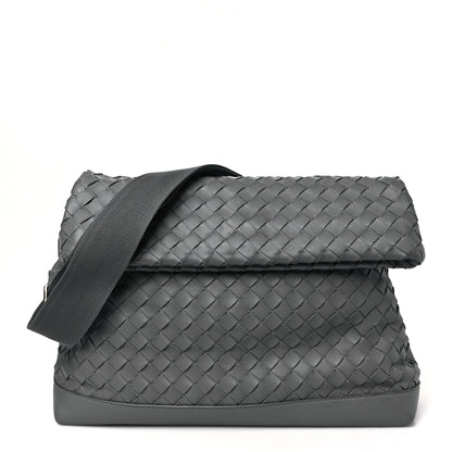 Bottega Veneta Nappa Intrecciato Large Fold Crossbody Messenger Thunder 1 of 11