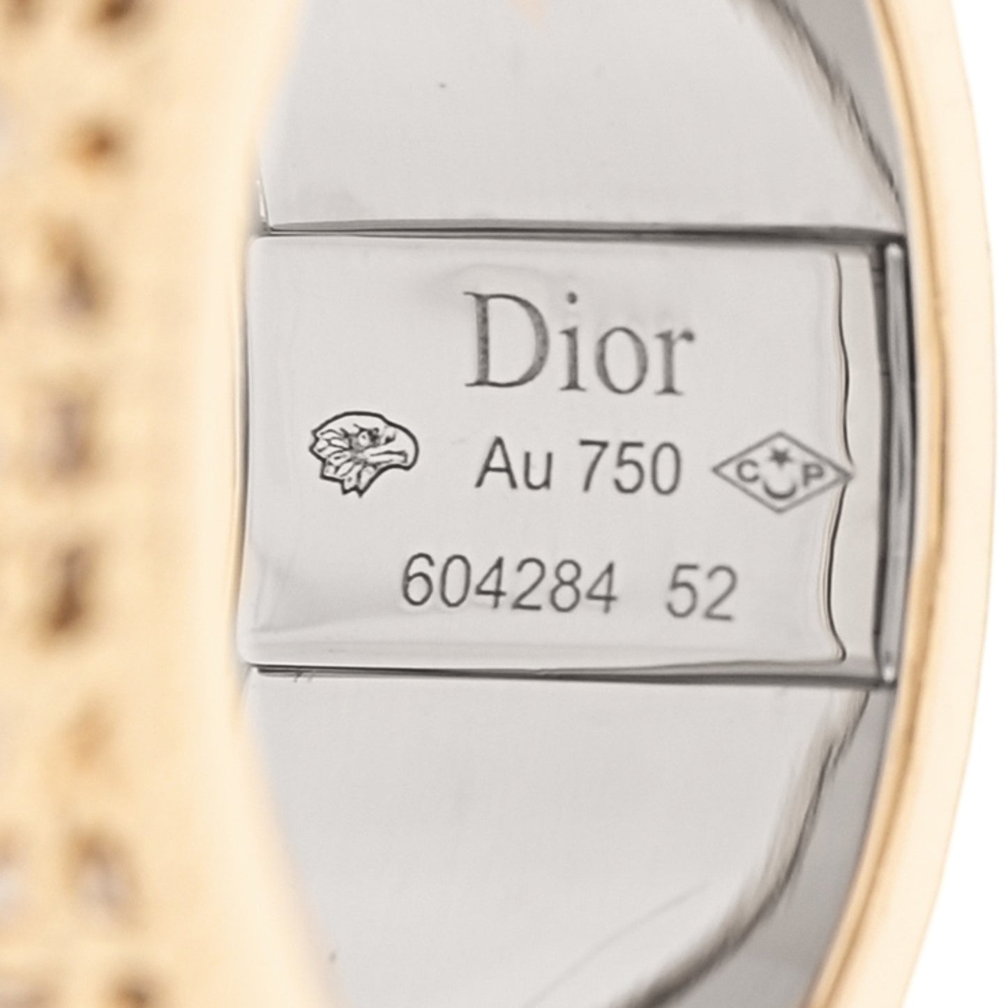 18K Yellow White Gold My Dior Ring 52 6