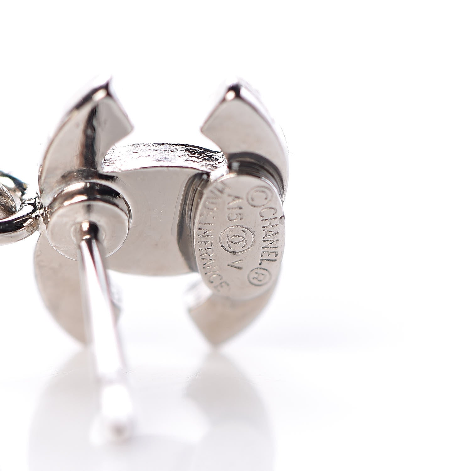 Chanel Crystal Pearl CC Drop Earrings Silver Pearly White 3 of 6