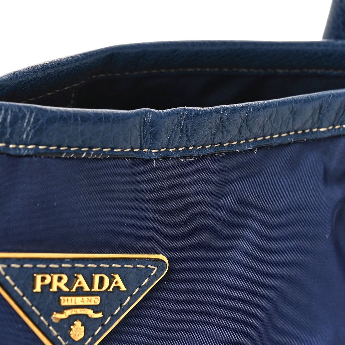 Tessuto Nylon Vitello Daino Tote Blue