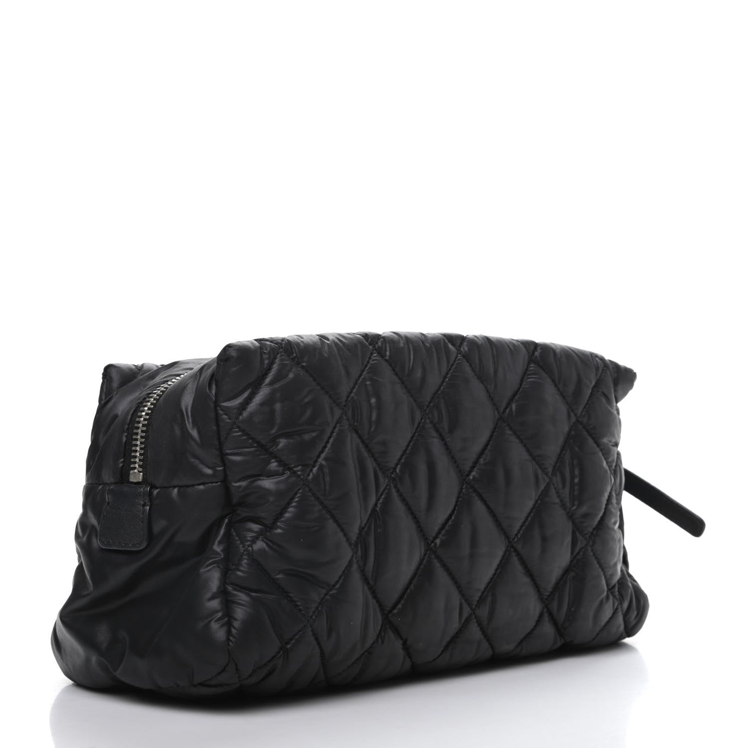 Chanel Nylon Quilted Cocoon Cosmetic Case Black 3 of 9