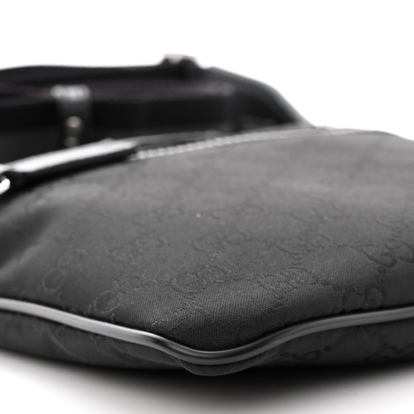 Nylon Monogram Mini Flat Messenger Bag Black