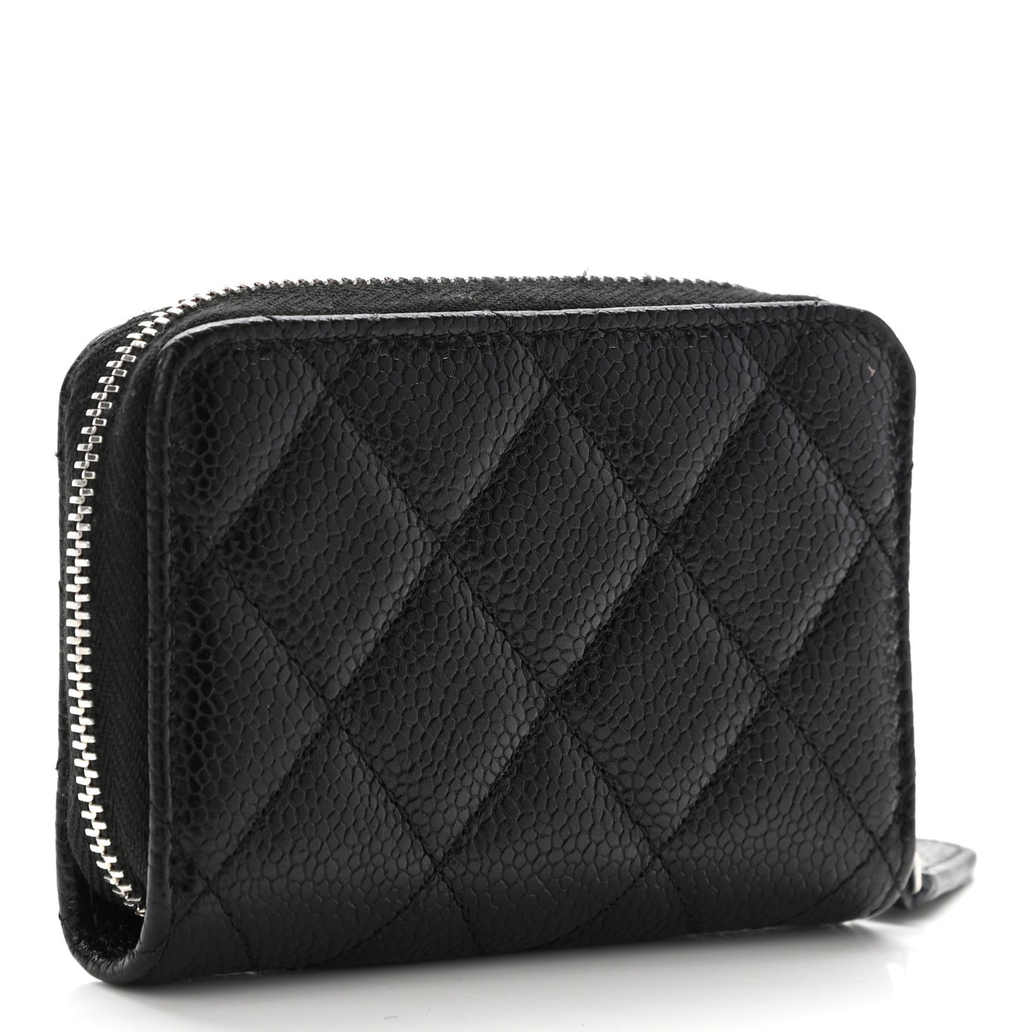 Caviar Quilted Incognito Zip Coin Purse Black