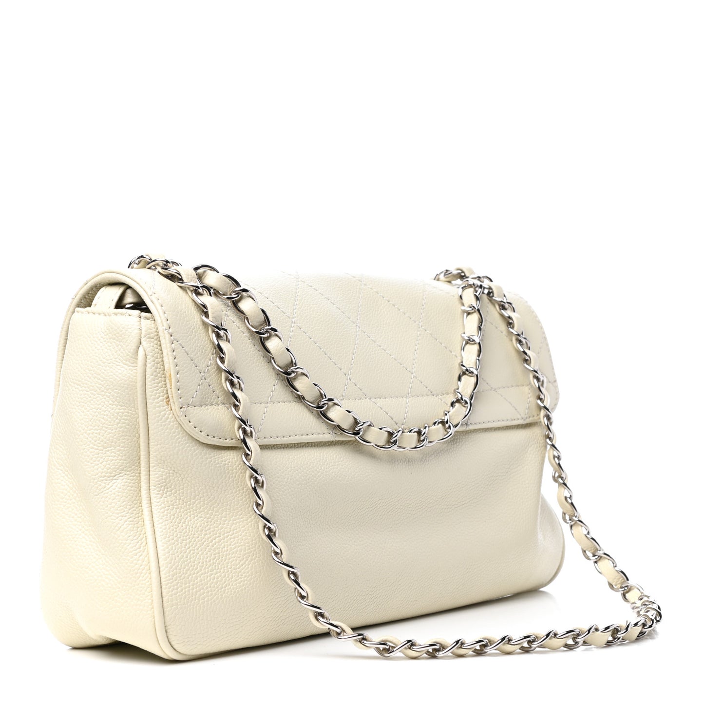 Glazed Caviar Pocket In The City Flap White