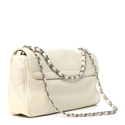 Chanel Glazed Caviar Pocket In The City Flap White 3 of 9