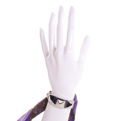 Hermes Palladium Medor Bolduc Twilly Scarf Ring Set Purple 3 of 7