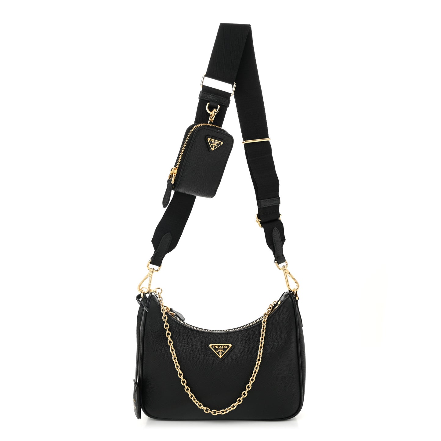 Saffiano Lux Re-Edition 2005 Shoulder Bag Black