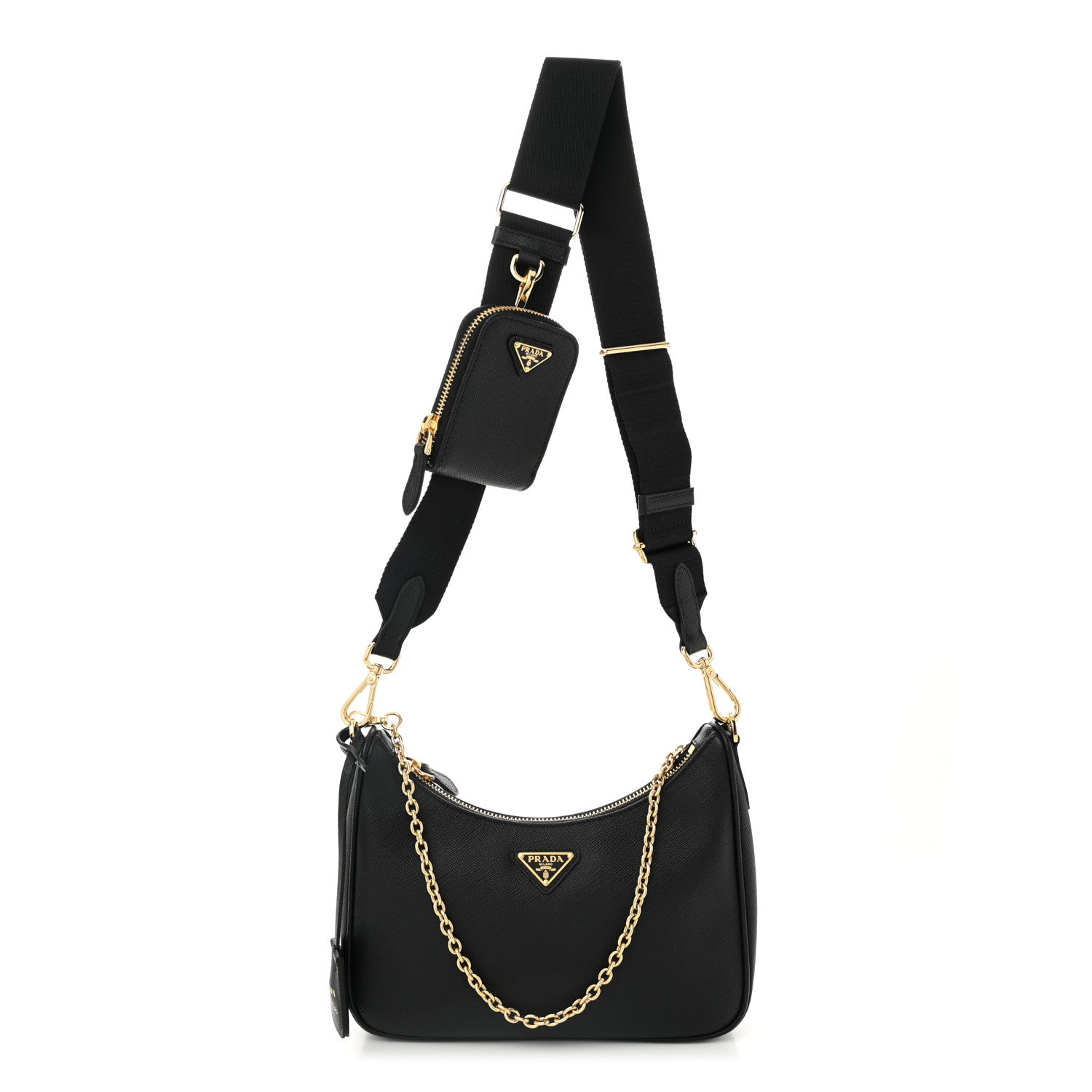 Prada Saffiano Lux Re-Edition 2005 Shoulder Bag Black 1 of 12