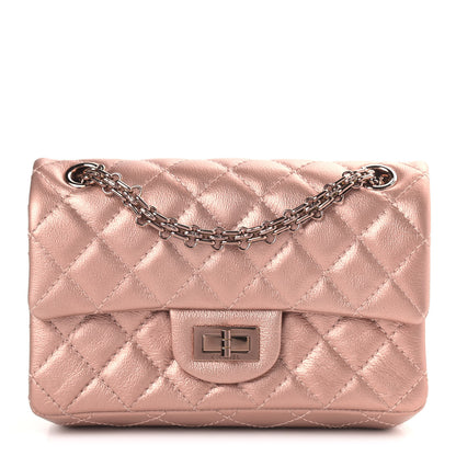 Chanel Metallic Grained Calfskin Quilted 2.55 Reissue Mini Flap Copper Pink 1 of 9