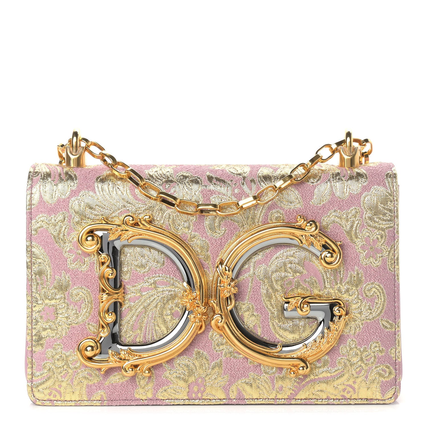 Dolce & Gabbana Brocade DG Girls Shoulder Bag Light Pink 1 of 8