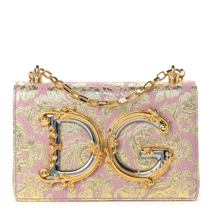 Dolce & Gabbana Brocade DG Girls Shoulder Bag Light Pink 1 of 8