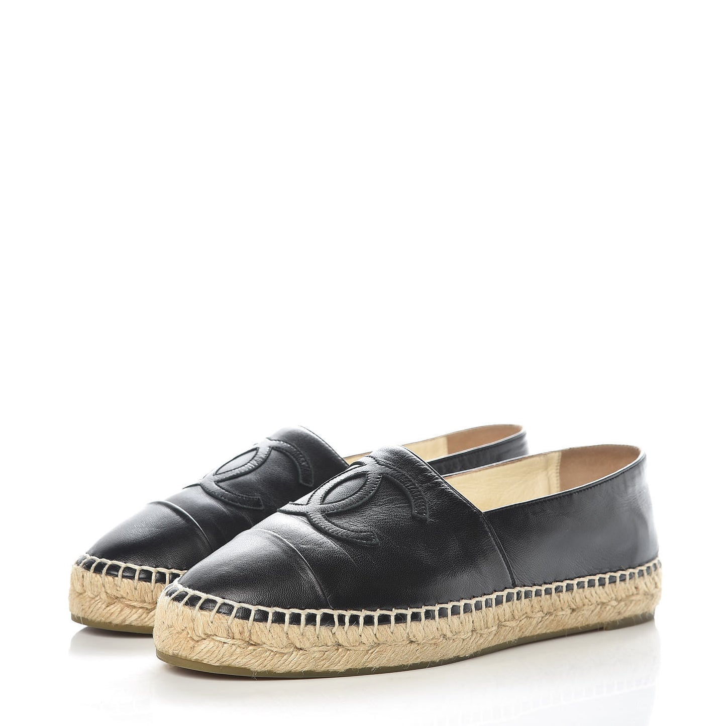 Lambskin CC Espadrilles 38 Black