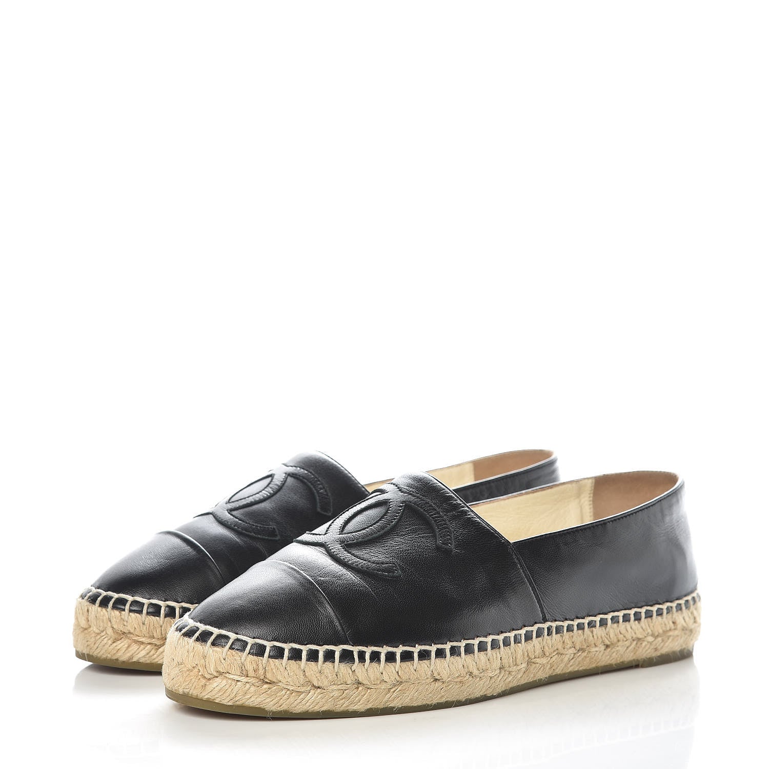 Chanel Lambskin CC Espadrilles 38 Black 3 of 10