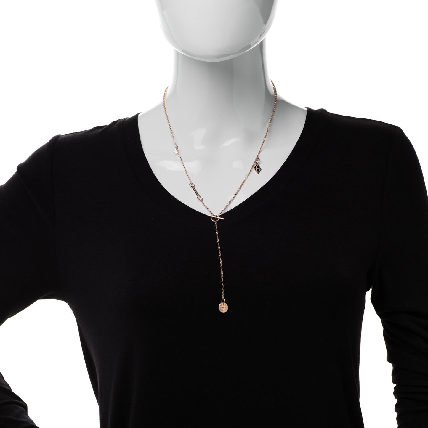 18K Rose Gold Diamond Gambade Necklace