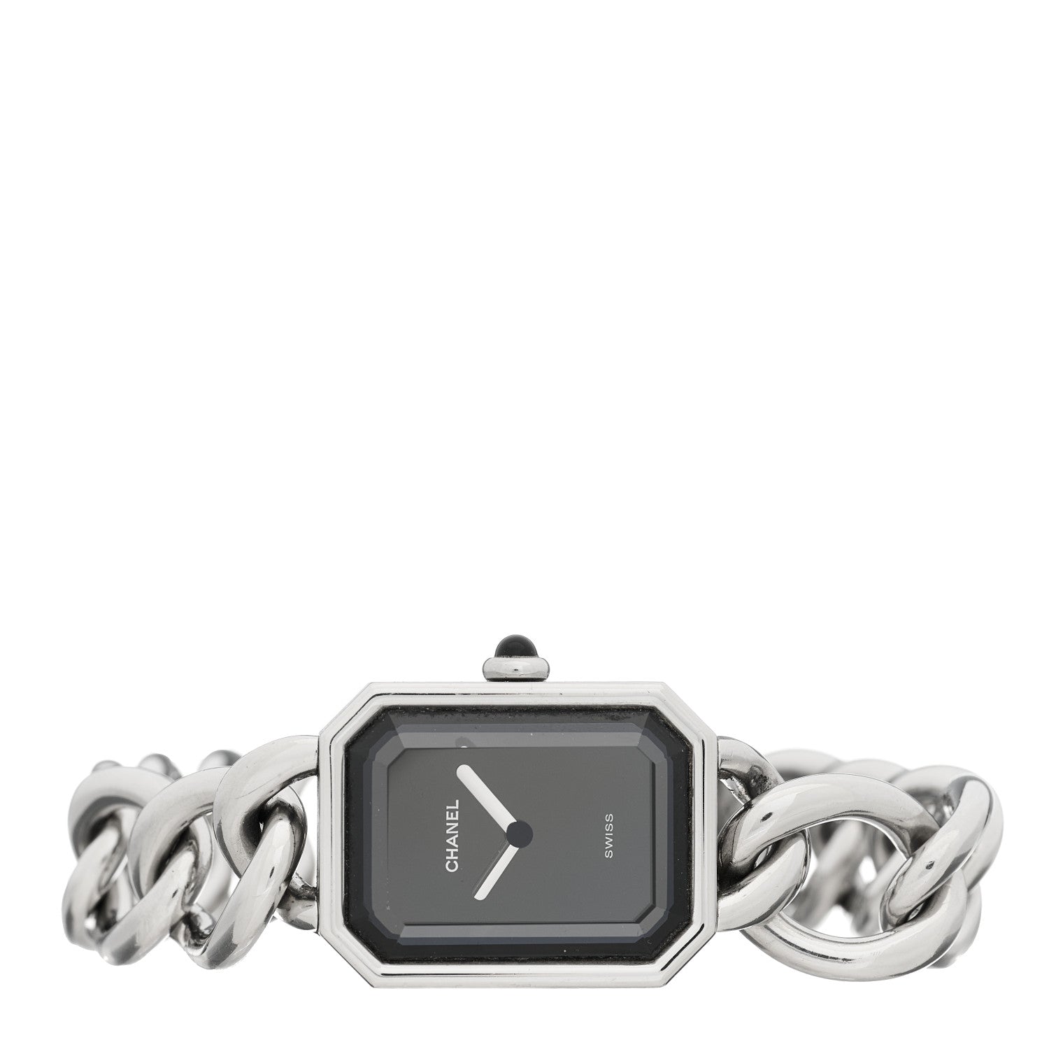 Chanel Stainless Steel 20mm Chain Premiere Quartz Watch Black XL 2 of 4