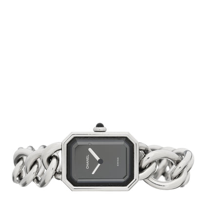 Chanel Stainless Steel 20mm Chain Premiere Quartz Watch Black XL 2 of 4