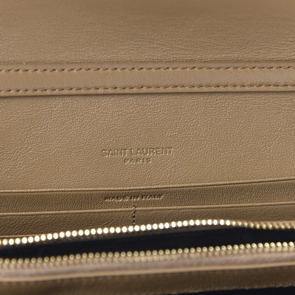 Saint Laurent Lambskin Diamond Quilted Becky Chain Wallet Gold Sand 8 of 10