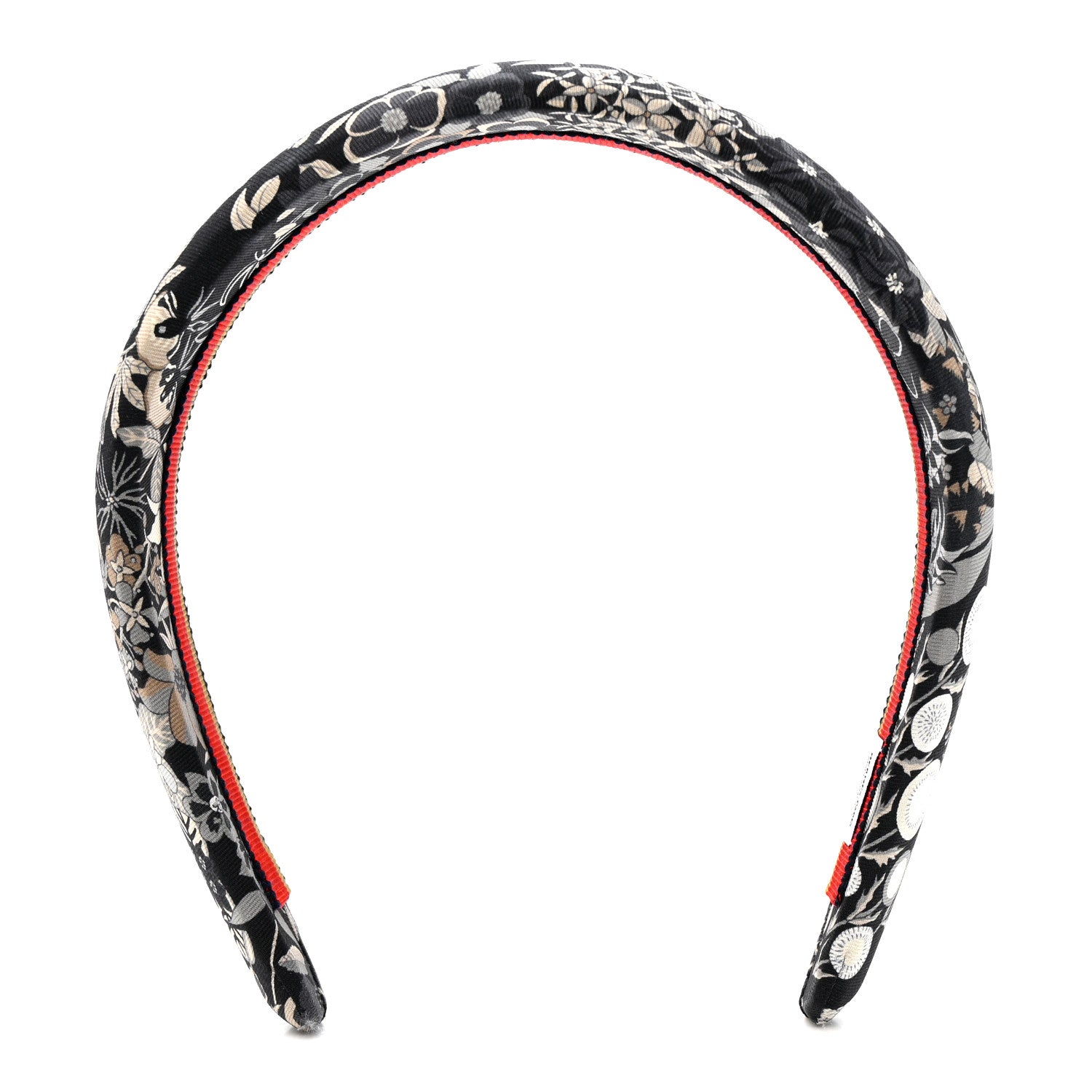 Hermes Silk Twill Gina Bloom Headband Black 3 of 6