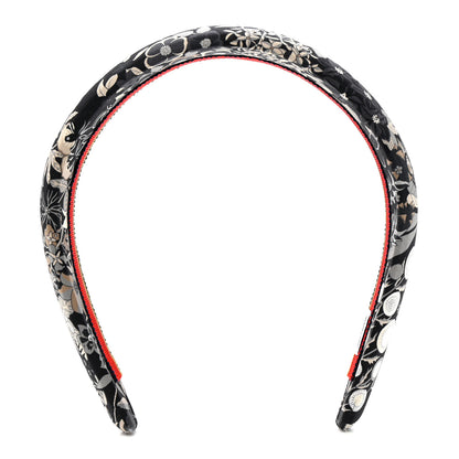 Hermes Silk Twill Gina Bloom Headband Black 3 of 6