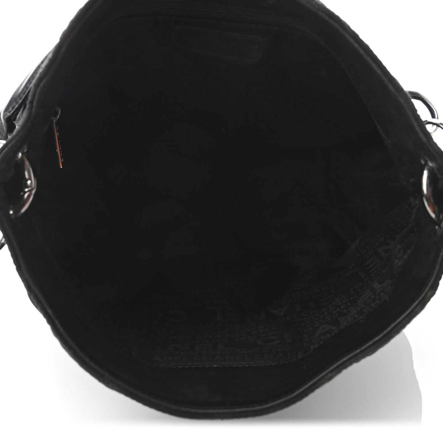 Lambskin Nylon Quilted Mademoiselle Shoulder Bag Black