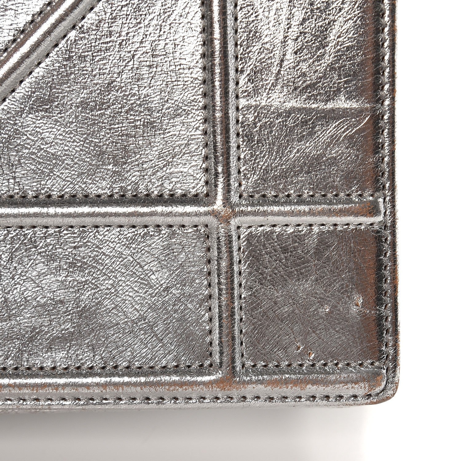 Christian Dior Metallic Crinkled Lambskin Medium Diorama Flap Bag Silver 13 of 17