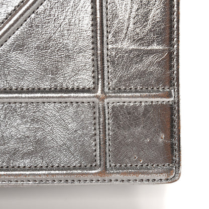 Christian Dior Metallic Crinkled Lambskin Medium Diorama Flap Bag Silver 13 of 17