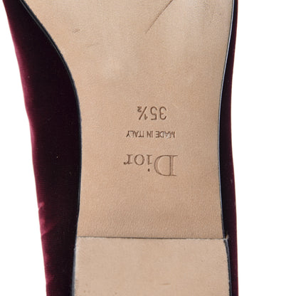 Christian Dior Velvet Tresor Flats 35.5 Bordeaux 9 of 11