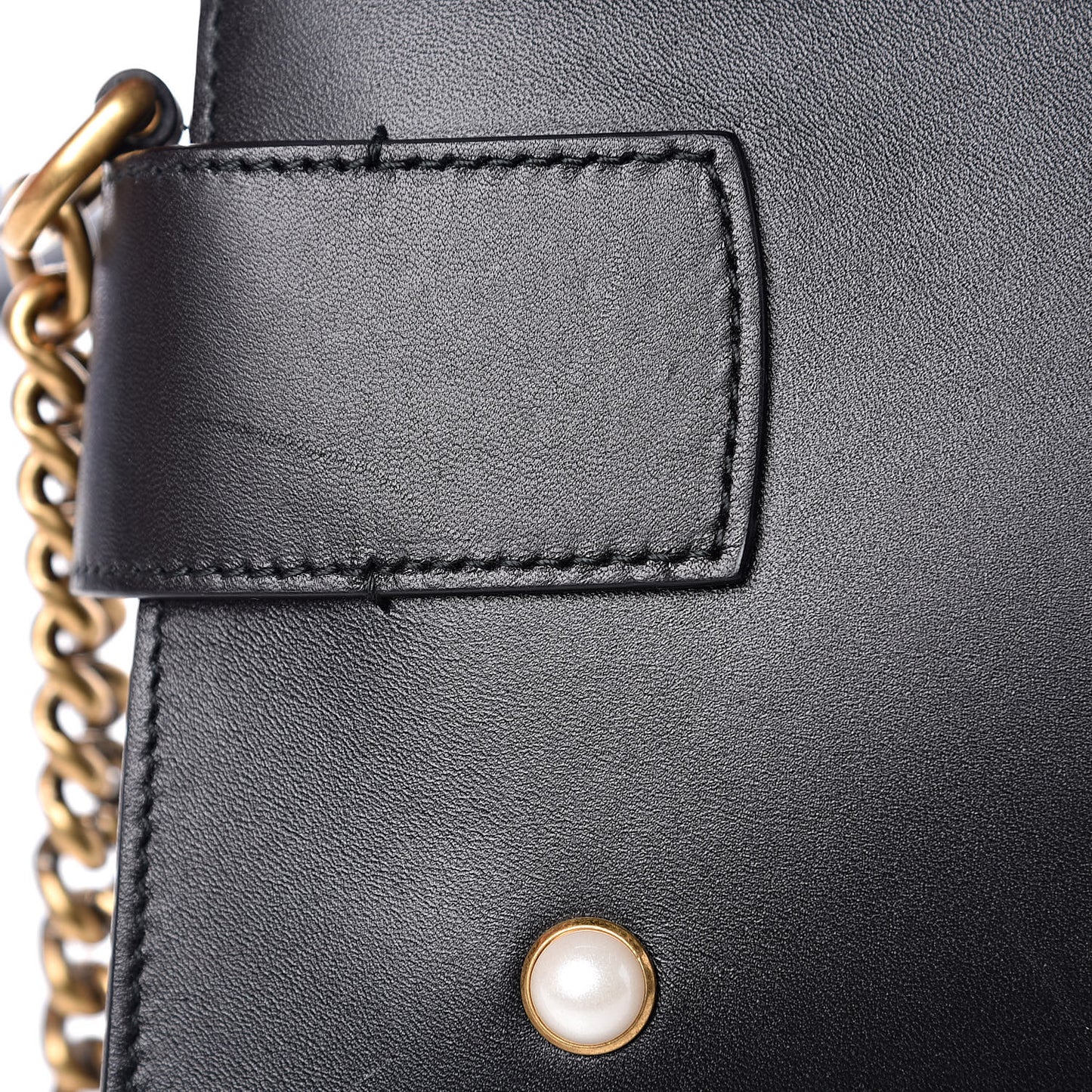 Nappa Pearl Studded Mini Queen Margaret Broadway Shoulder Bag Black