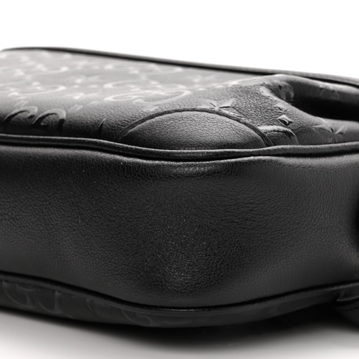 Wonka Grain Calfskin GG Monogram Star Embossed Small GG Shoulder Bag Black