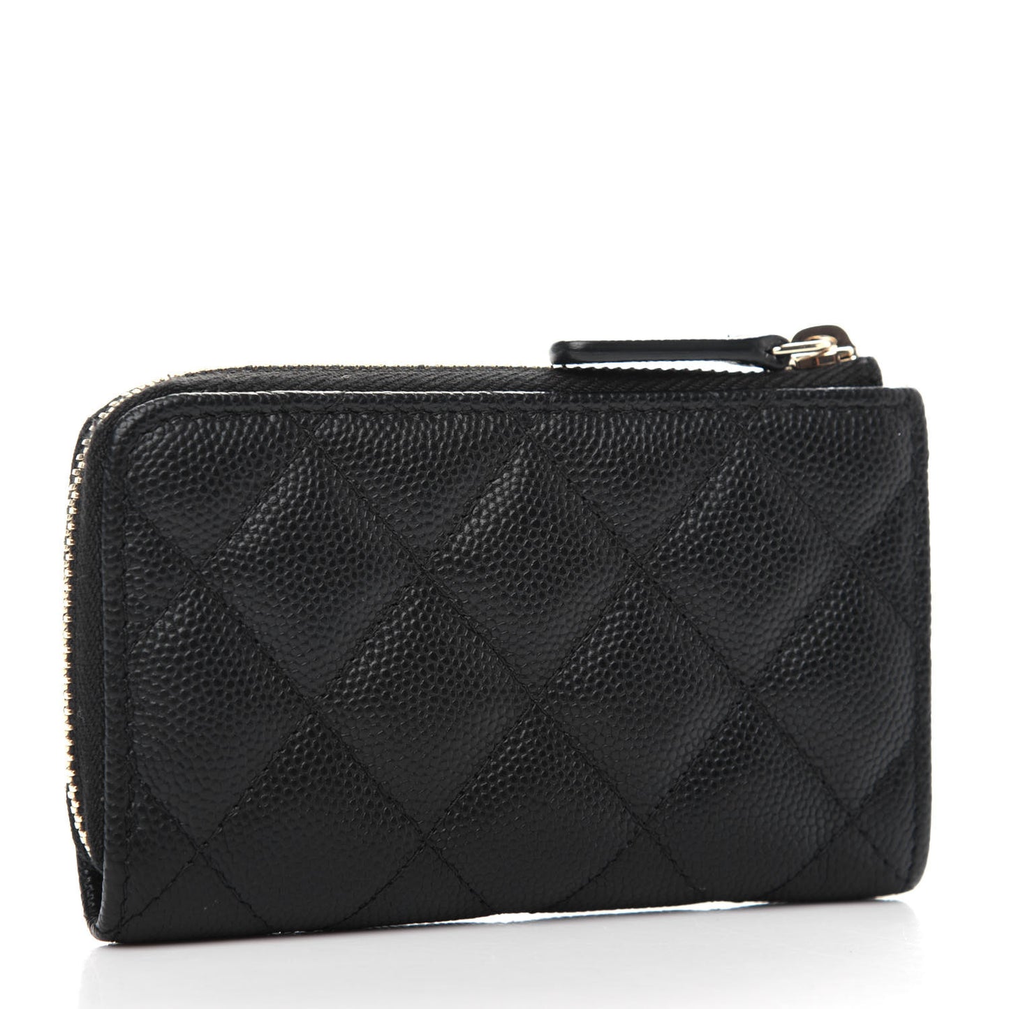 Caviar Quilted Key Holder Case Black