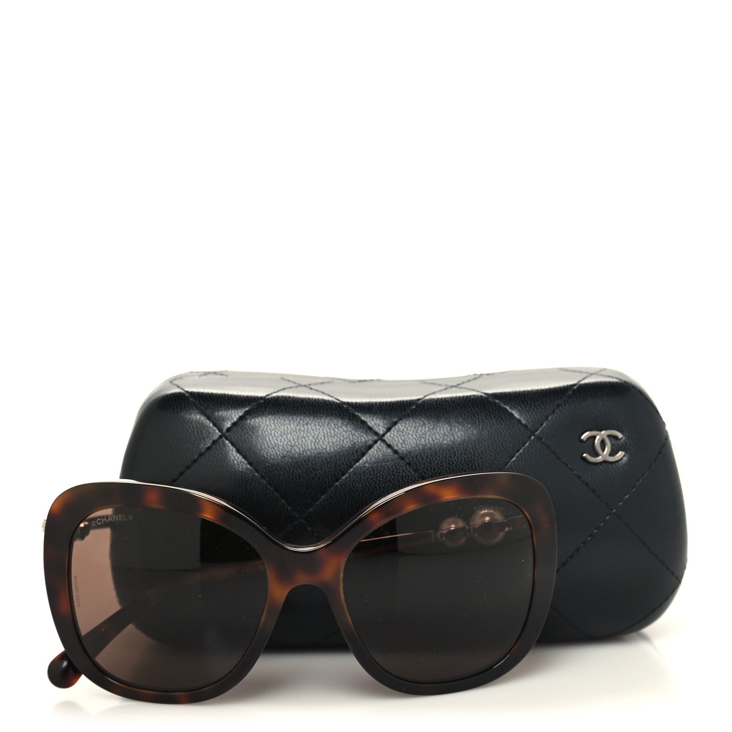 Chanel Acetate Pearl Winter Butterfly Sunglasses 5339-H Tortoise 8 of 8